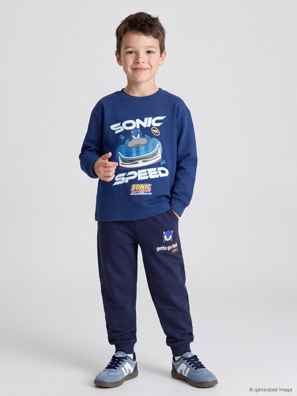 LCW Kids Pantalon de survêtement jogger imprimé Sonic pour garçon