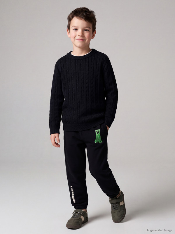 LCW Kids Pantalon de survêtement épais garçon imprimé Minecraft