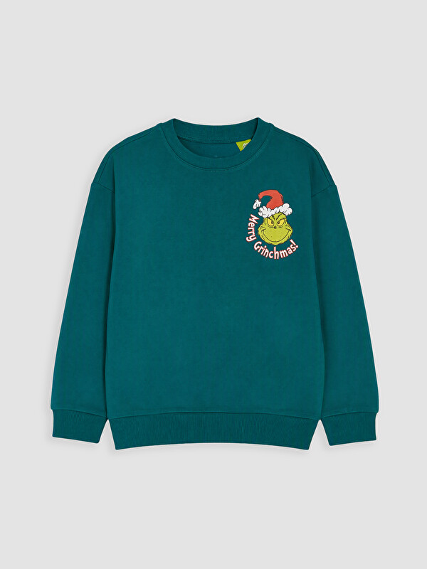 LCW Kids Grinch Printed Boys' Thick Sweatshirt