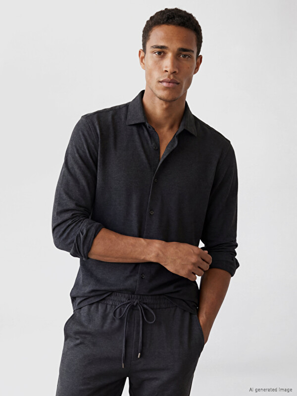 LCW Vision Standard Fit Men's Textured Shirt