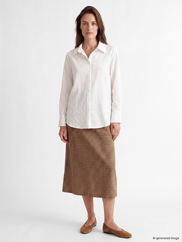 LCW Grace Elastic Waist Plaid A Form Skirt