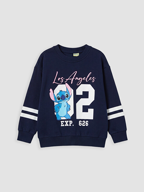 LC WAIKIKI Stitch Baskılı Kız Çocuk Sweatshirt