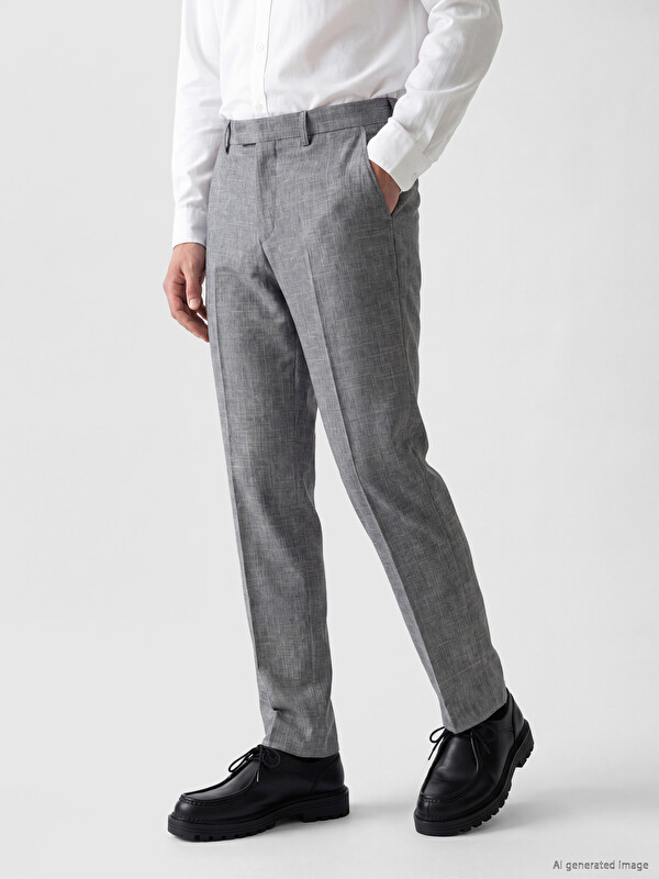 LCW ECO Pantaloni Texturați Plisați Standard Fit Bărbați