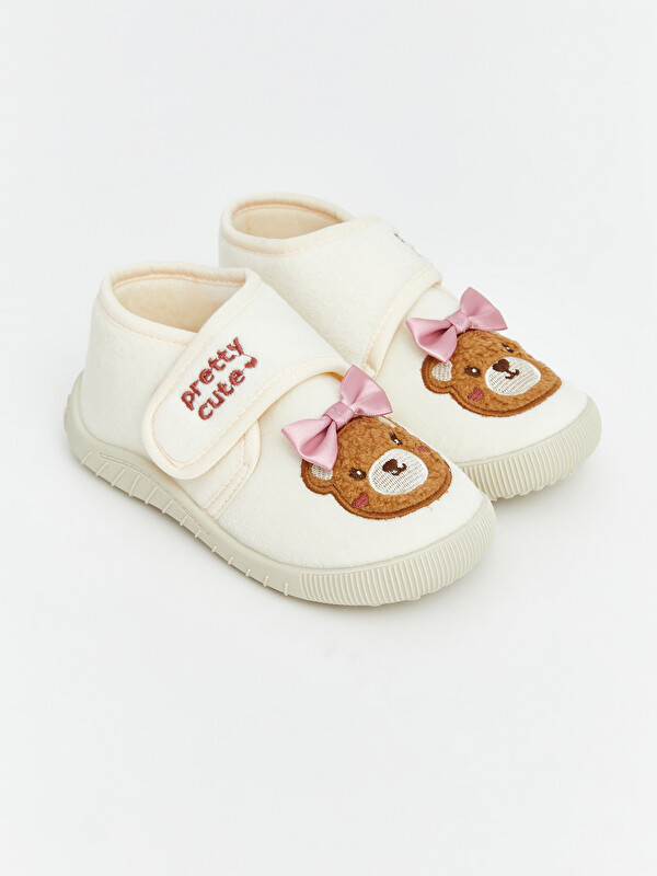 LCW STEPS Bear Embroidered Baby Girls' Home Slippers