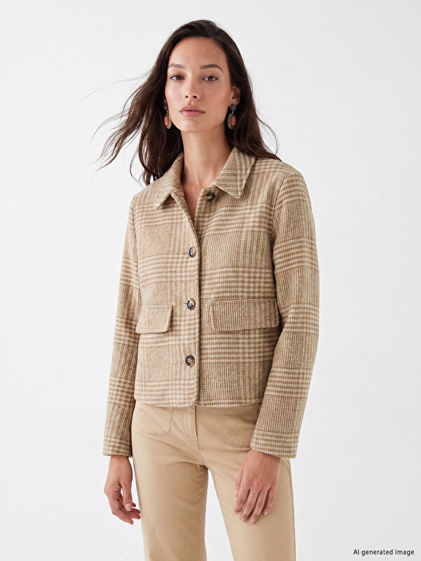 LCW ECO Shirt Collar Women's Cachet Coat