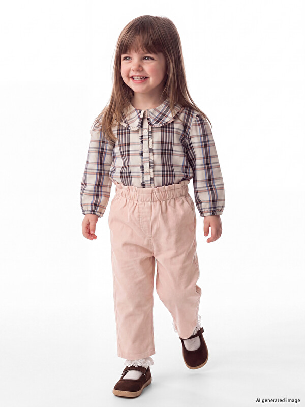LCW baby Regular Fit Kız Bebek Pantolon