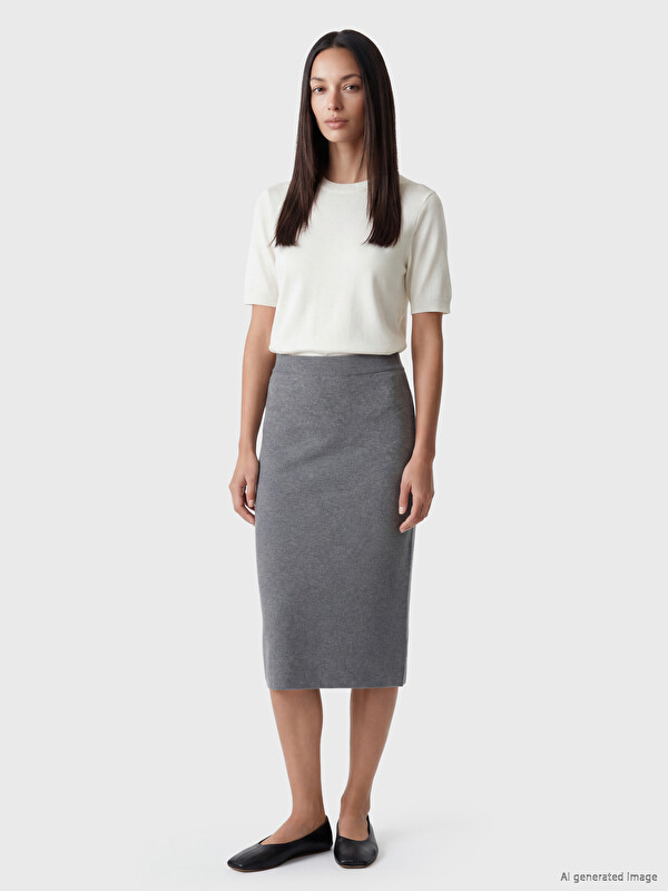 LCWAIKIKI Classic Elastic Waist Knitwear Skirt