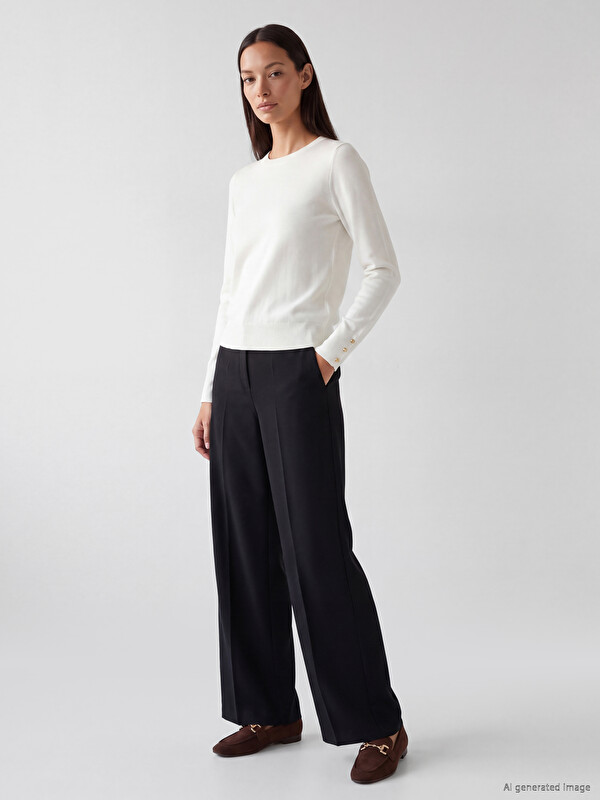 LC WAIKIKI Pantaloni Regular Fit cu Picior Evazat pentru Femei