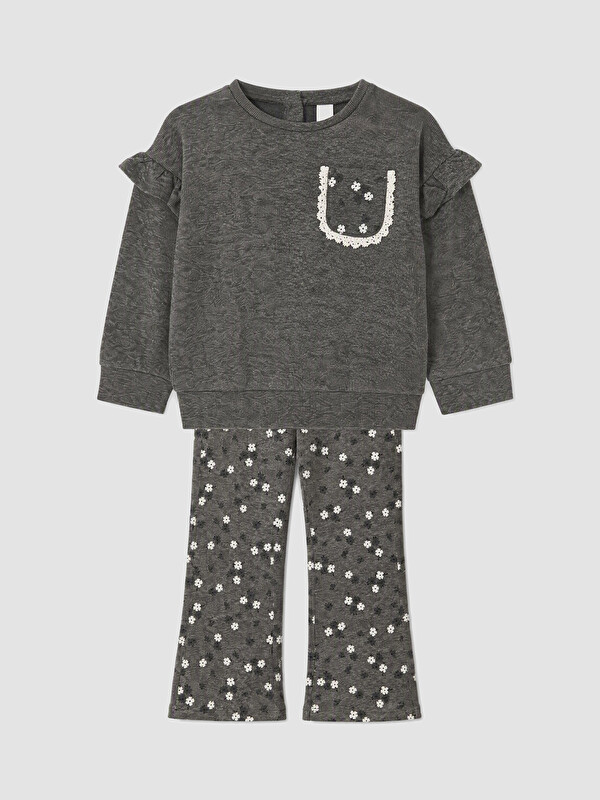 LCW Kids Çiçekli Kız Çocuk 2'li Takım