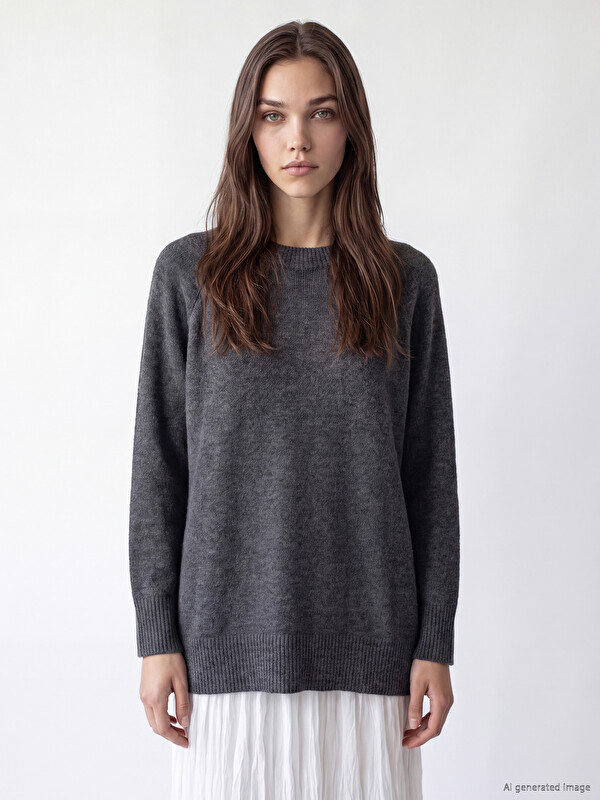 LCW Modest Oversize Women's Knitwear Tunic