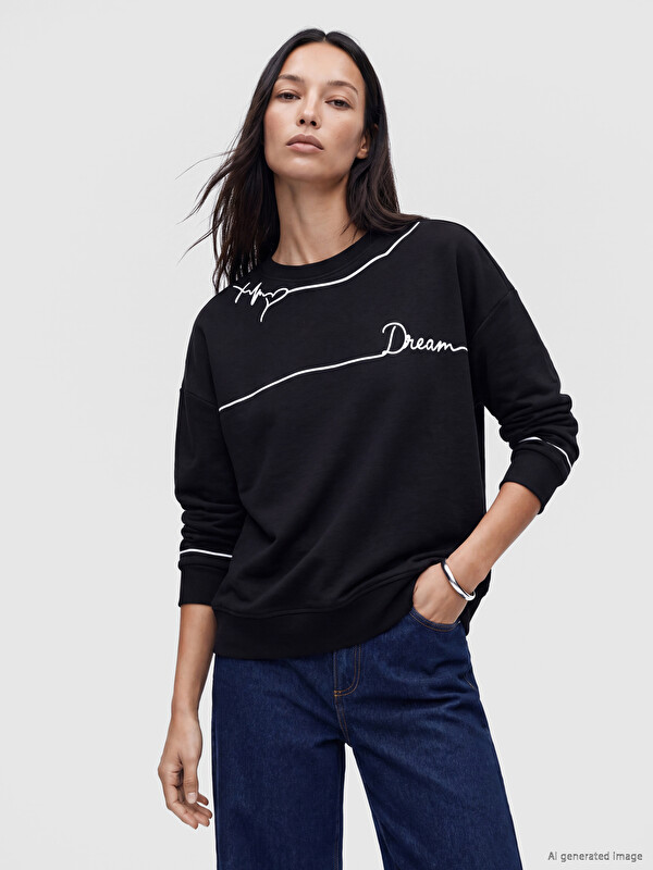 LC WAIKIKI Baskılı Soft Touch Kadın Sweatshirt