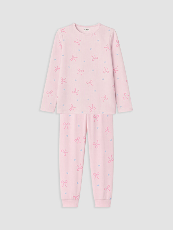 LCW Kids Crew Neck Girls' Pyjamas Set