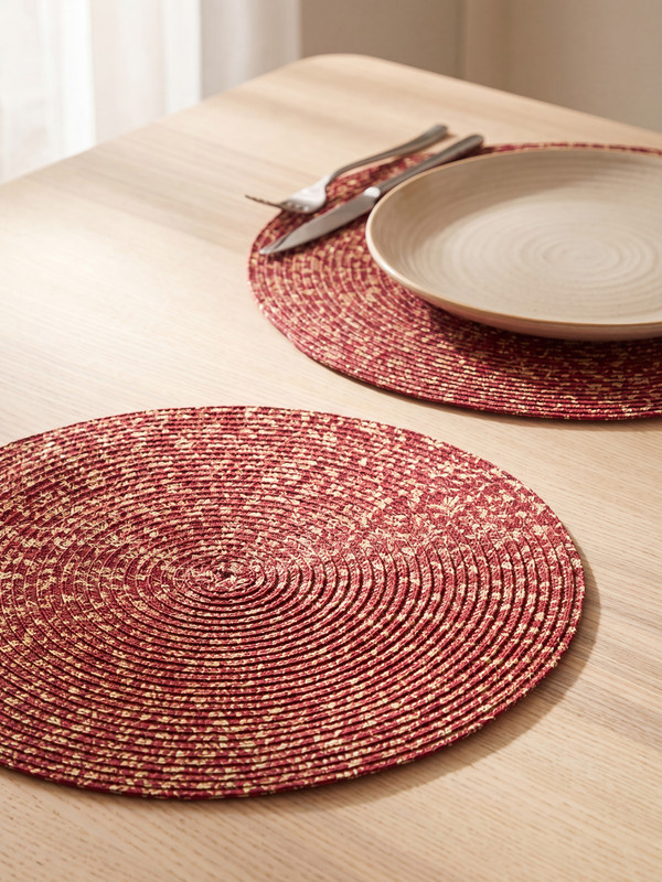 LCW HOME Leaf Patterned Round Placemat