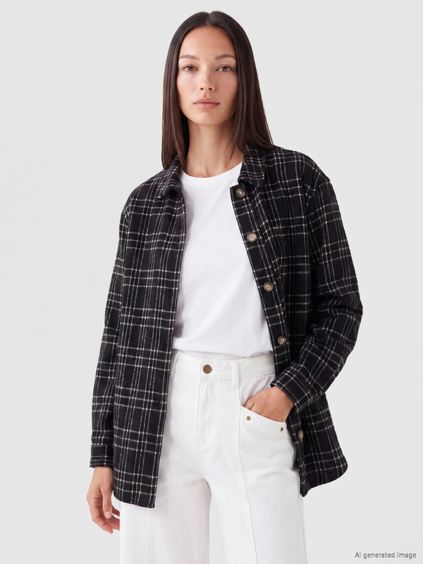 LC WAIKIKI Shirt Collar Plaid Women's Cachet Jacket