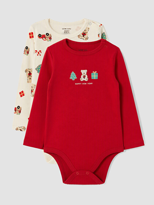 LCW baby Бебе момче Червено Боди с щрапки