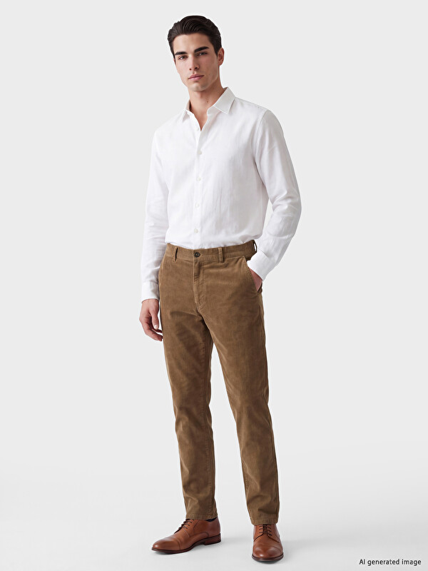 LCWAIKIKI Classic Man Brown Trousers