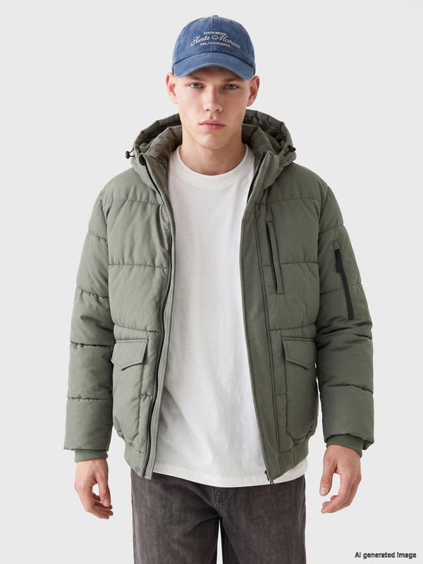 XSIDE Regular Fit Kapüşonlu Erkek Şişme Mont