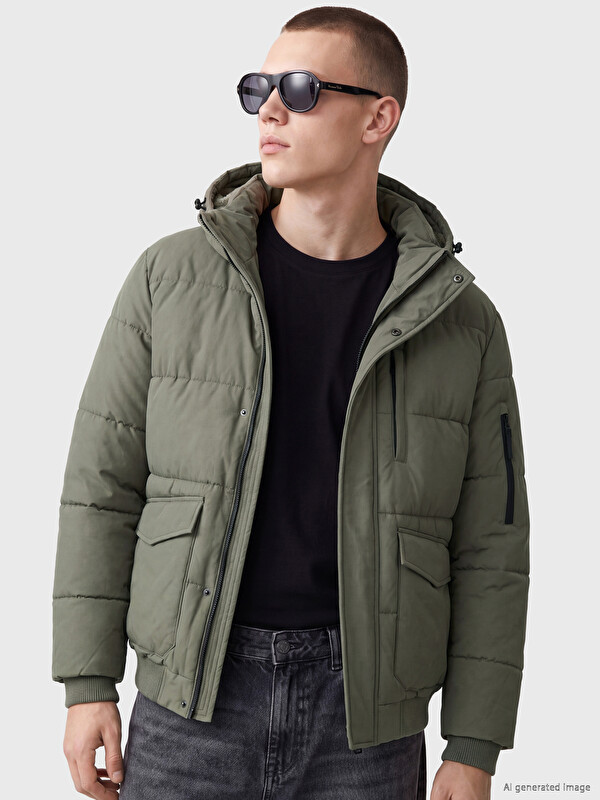XSIDE Regular Fit Hooded Men's Puffer Coat
