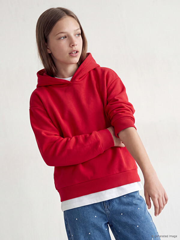LCW Kids Hooded Girls' Thick Sweatshirt
