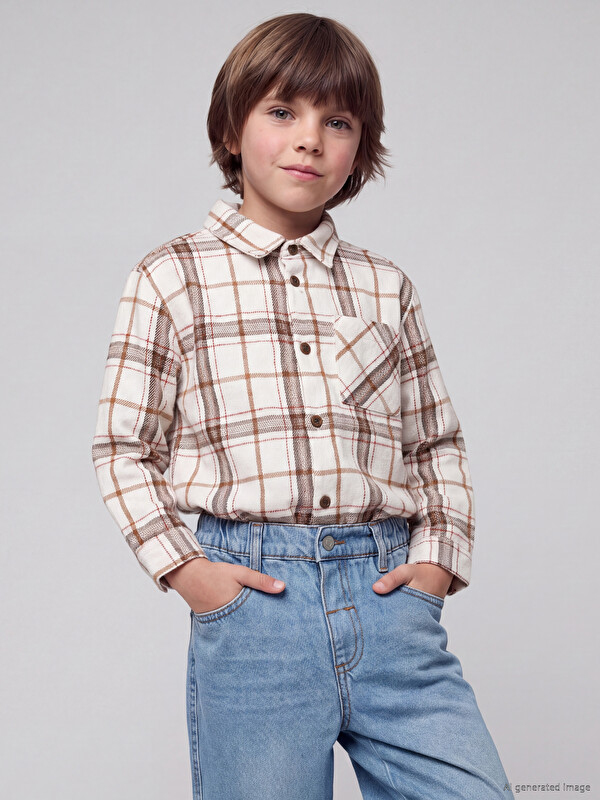 LCW Kids Plaid Gabardine Boys' Shirt