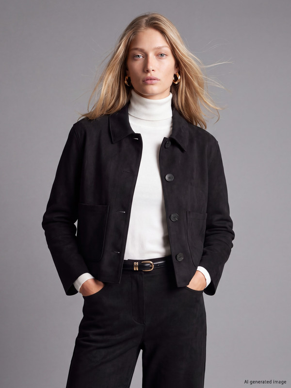 LCW Vision Shirt Collar Suede Look Women's Jacket