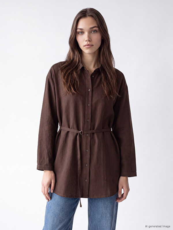 LCW Modest Suede Women's Shirt Tunic