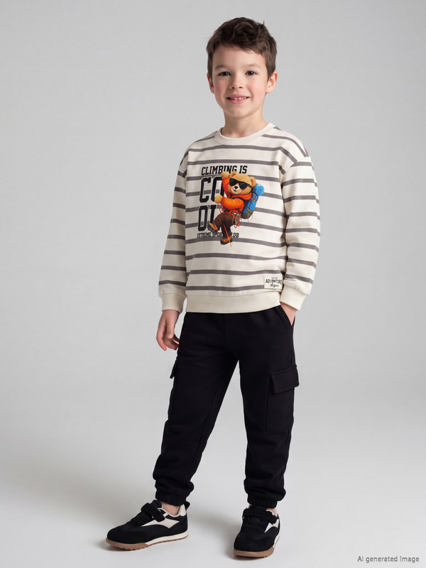 LCW Kids Striped Boys' Thick Tracksuit Set