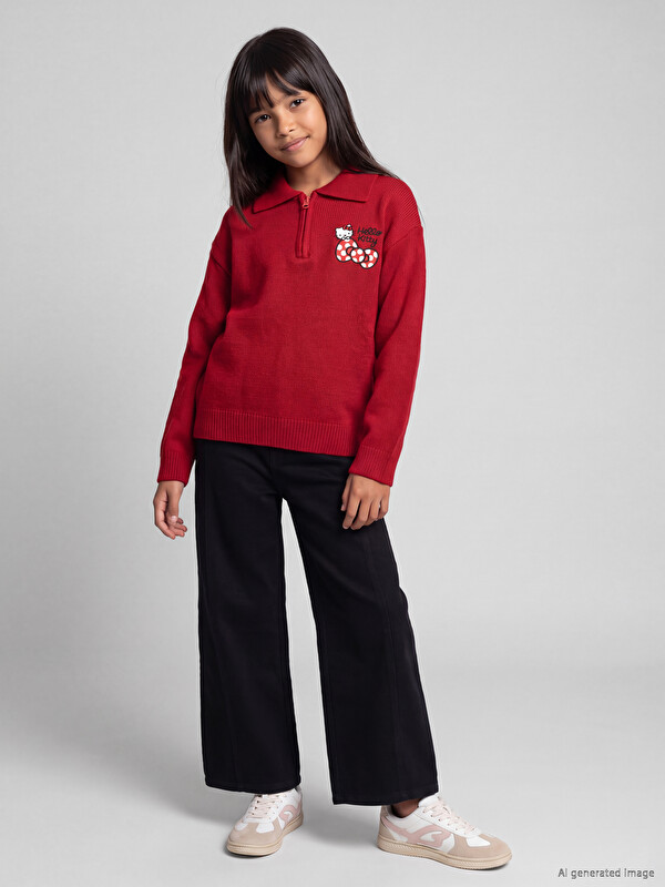 LCW Kids Wideleg Girls' Gabardine Trousers