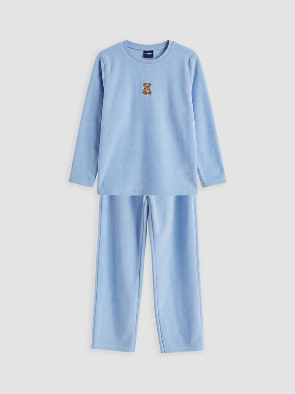 LCW Kids Ayı Nakışlı Kız Çocuk Polar Pijama Takım