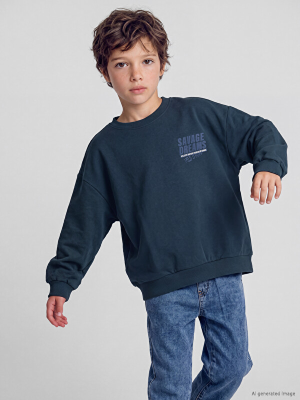 LCW Kids Printed Boys' Thick Sweatshirt