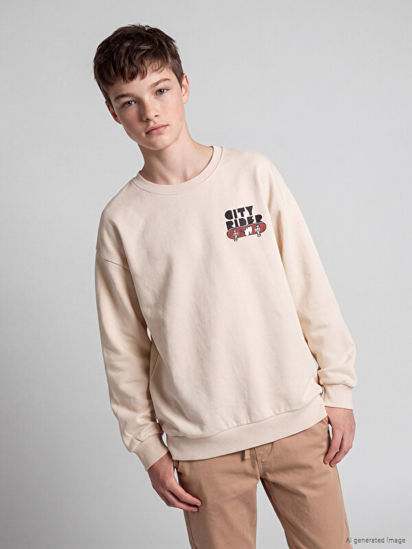 LCW Kids Printed Boys' Thick Sweatshirt
