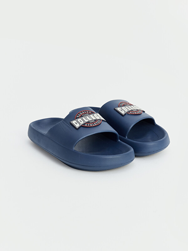LCW STEPS Thick Soled Slogan Printed Men's Slippers