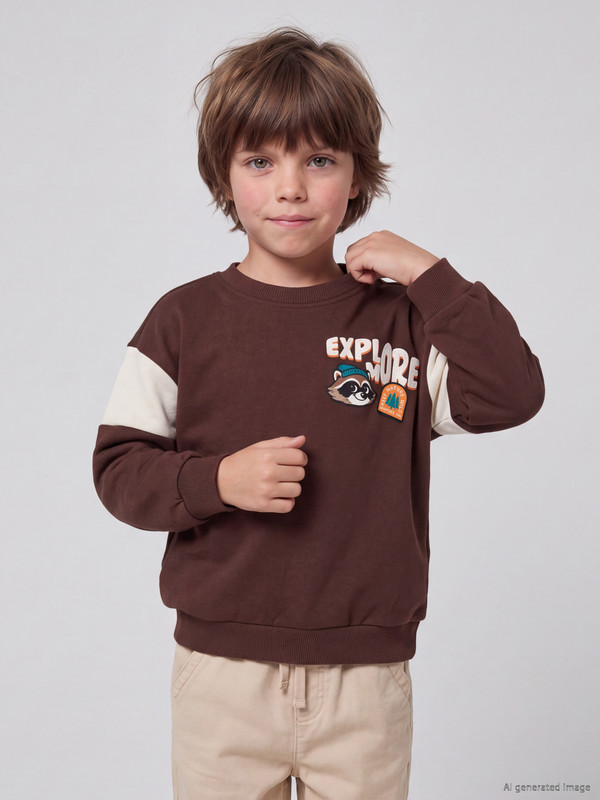LCW Kids Color Block Boys' Thick Sweatshirt