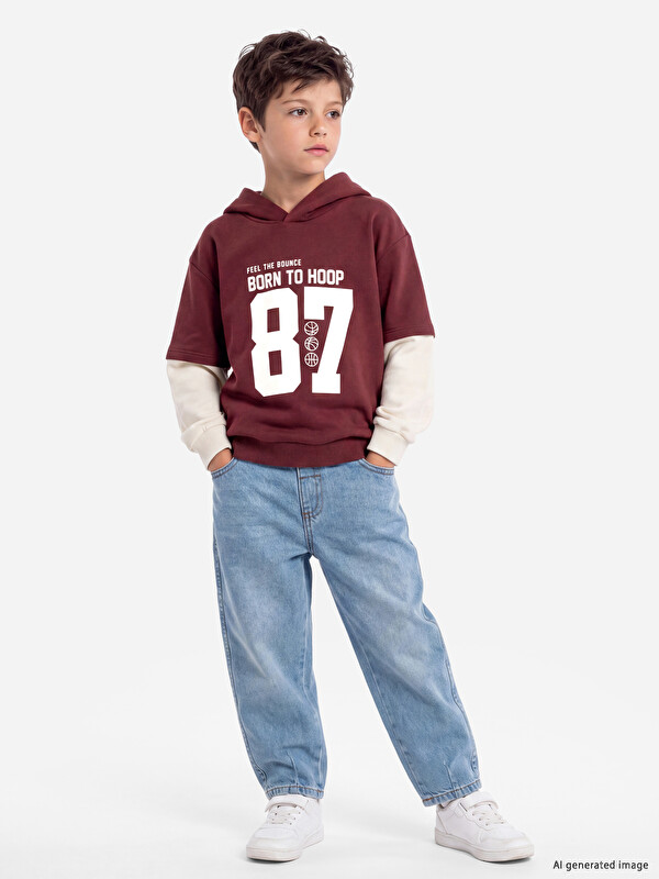 LCW Kids Erkek Çocuk Kalın Sweatshirt