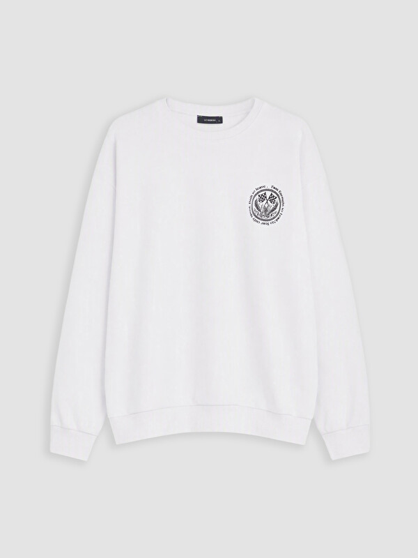 LC WAIKIKI Bisiklet Yaka Baskılı Erkek Sweatshirt