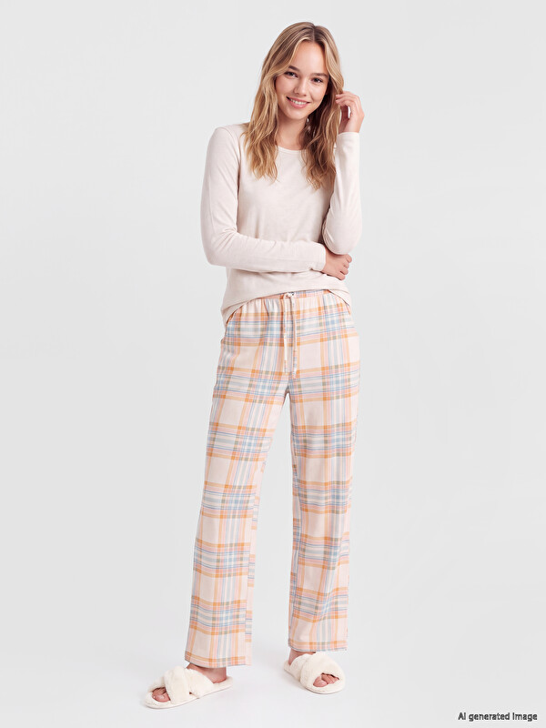 LCW DREAM Pantalon de pijama cu carouri pentru femei