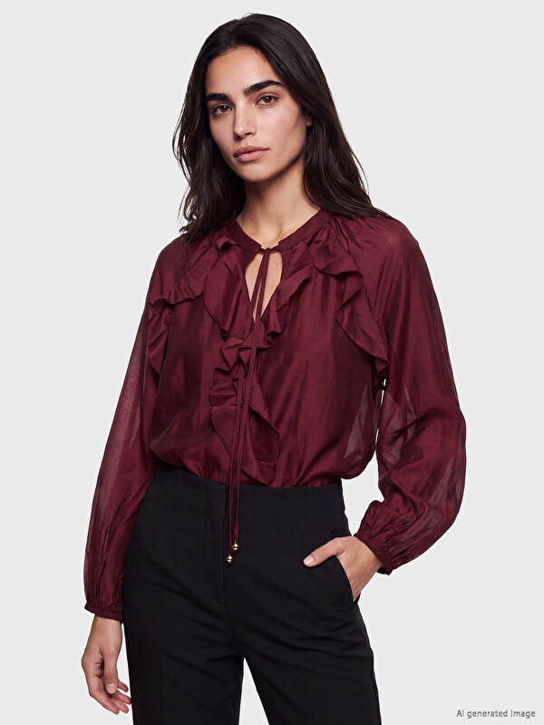 LCW Vision Blouse Rouge Bordeaux Femme