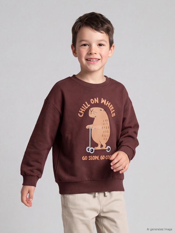 LCW Kids كنزة رياضية سميكة مطبوعة للأولاد