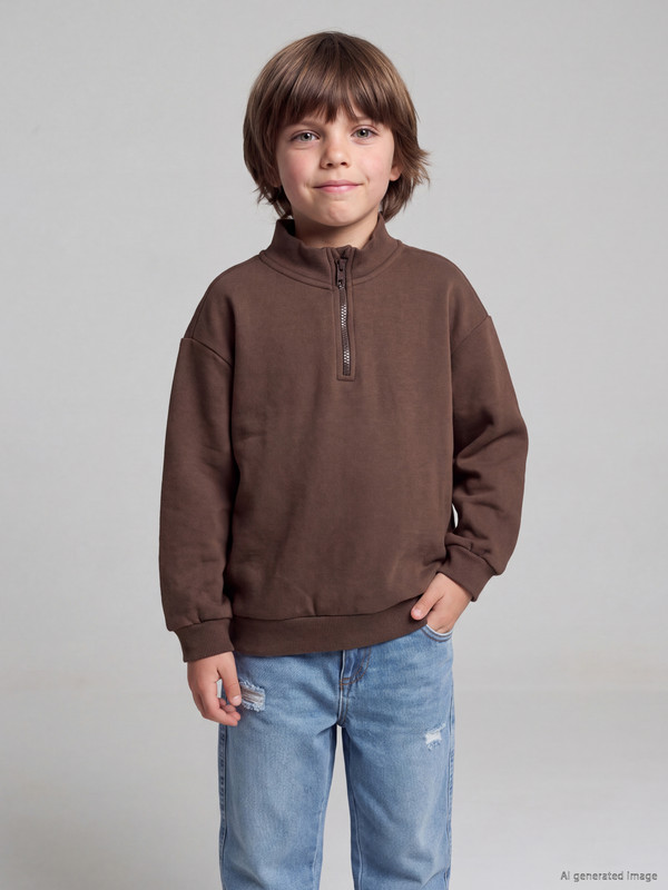LCW Kids Dik Yaka Erkek Çocuk Sweatshirt