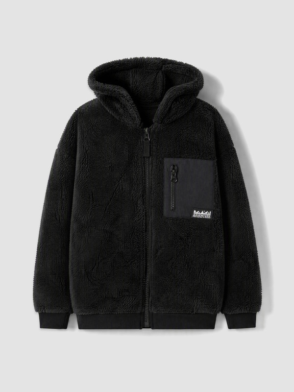 LCW Kids Boy Black Zip-Up Sweatshirt