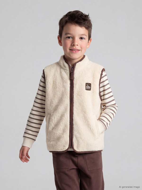LCW Kids Mock Neck Boys' Plush Gilet