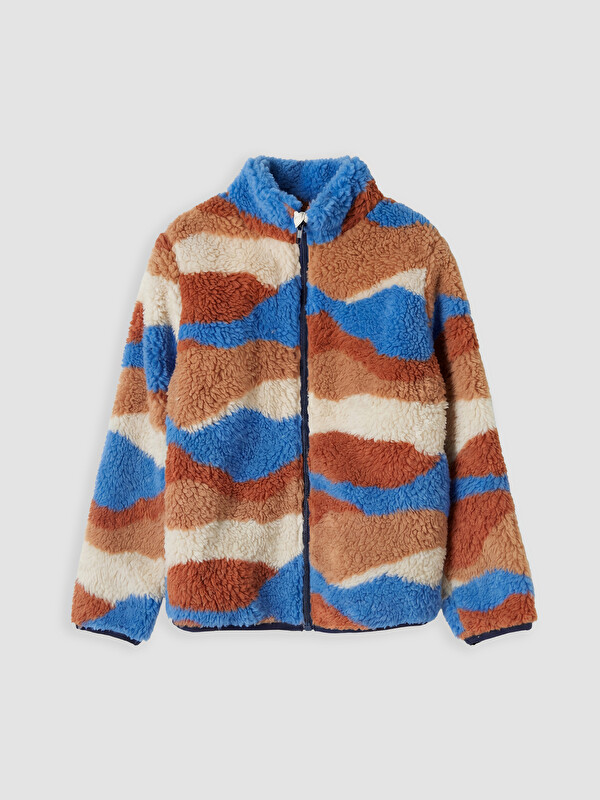 LC WAIKIKI Mock Neck Boys' Patterned Plush Coat