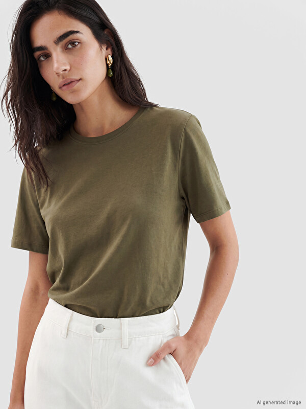 LC WAIKIKI Woman Khaki T-Shirt