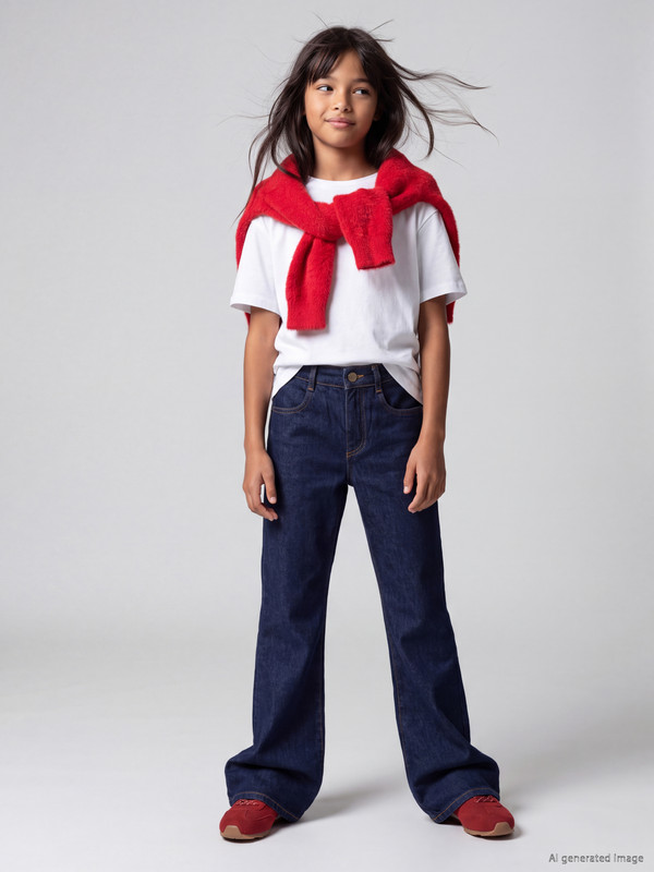 LCW Kids İspanyol Paça Kız Çocuk Jean Pantolon