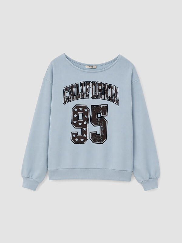 XSIDE Kayık Yaka Oversize Kadın Kalın Sweatshirt