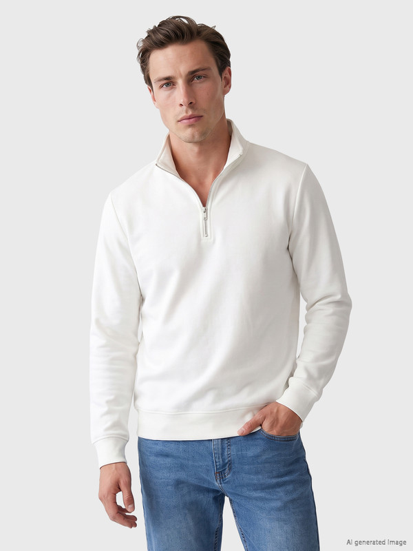 LCWAIKIKI Classic Mock Neck Men's Thick Sweatshirt