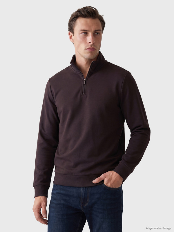 LCWAIKIKI Classic Mock Neck Men's Thick Sweatshirt