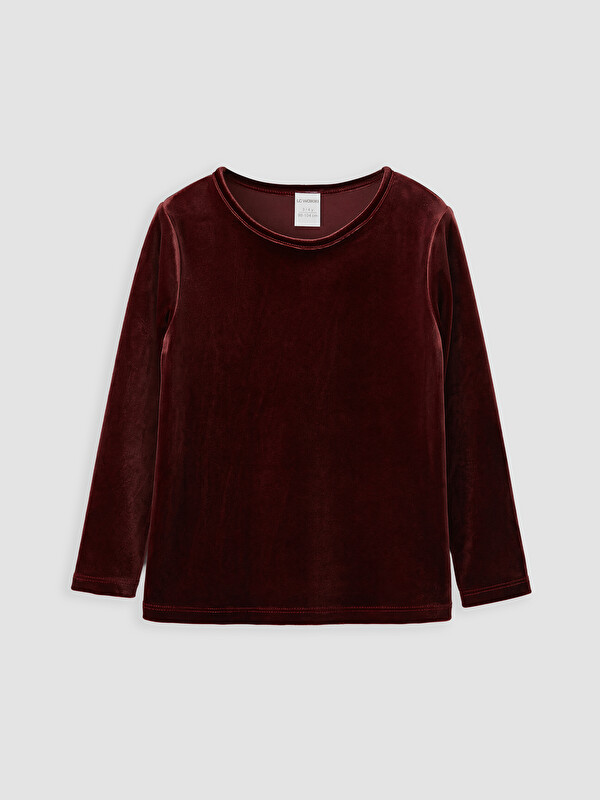 LC WAIKIKI Crew Neck Girls' Velvet Blouse