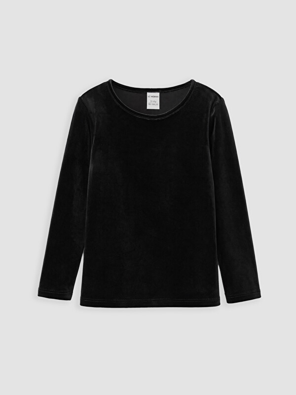 LC WAIKIKI Crew Neck Girls' Velvet Blouse
