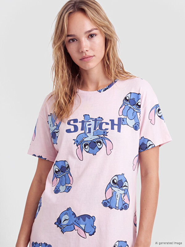 LCW Young Stitch Baskılı Kadın Gecelik